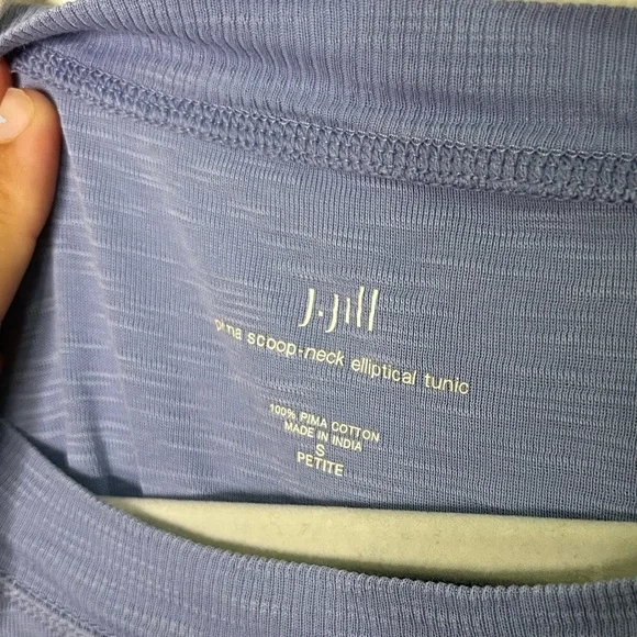 Jjill Pima cotton periwinkle scoop neck long sleeve - Picture 4 of 5